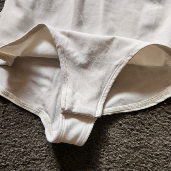 DAVID LERNER Women's Body Suit Small White Criss Cross Back Workout - Picture 8 of 10